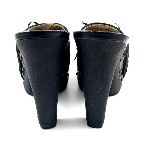 90's vintage L.E.I platform Mary Jane black tassel clogs - Picture 5 of 11